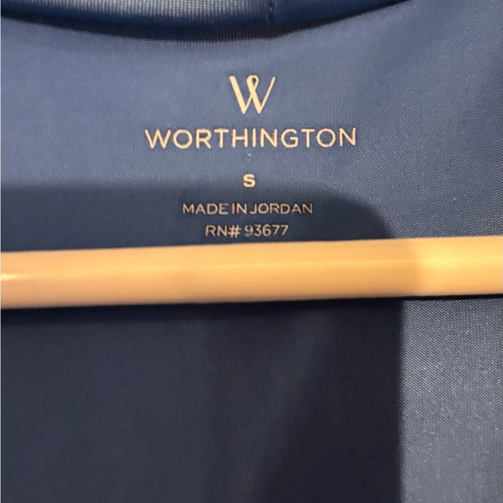 Worthington Blue Draped Blouse - Picture 2 of 4